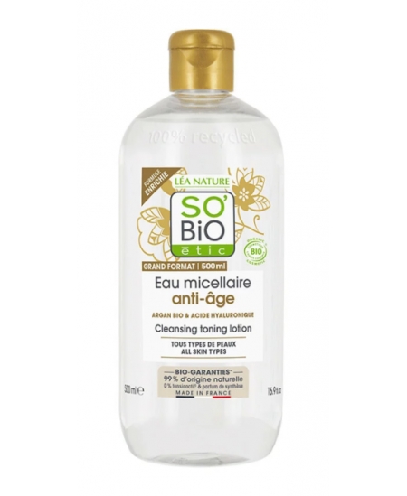 So Bio étic - Eau Micellaire anti âge à l'Argan - 500 ml
