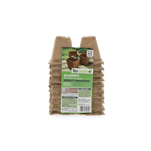 GODETS BIODÉGRADABLES CARRÉS TERAGILE® - X20