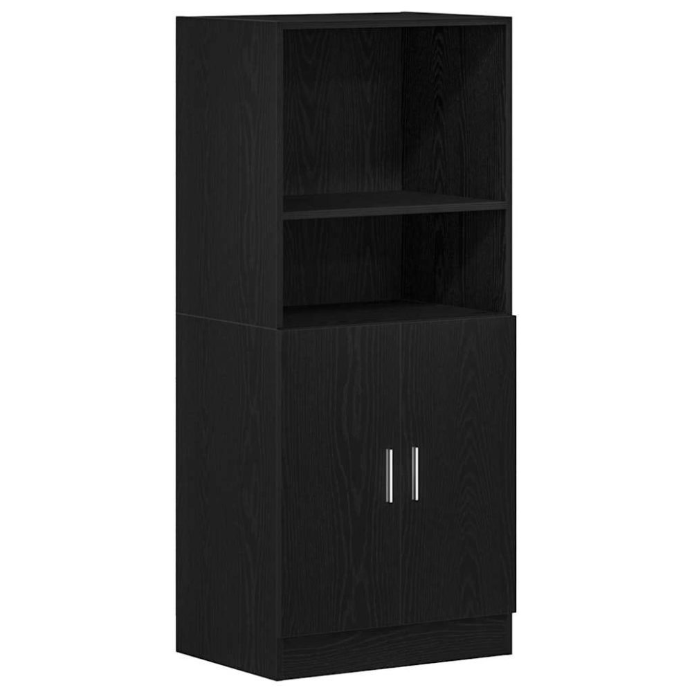 vidaXL Armoire de cuisine noir 57x41,5x131,5 cm bois d'ingénierie