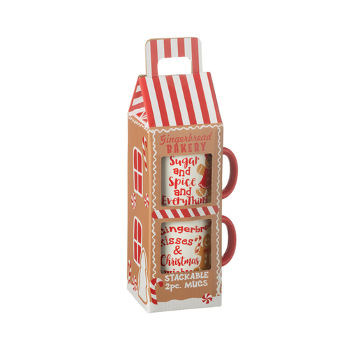 BOÎTE CADEAU PAIN D'ÉPICE AVEC DEUX MUGS CÉRAMIQUE