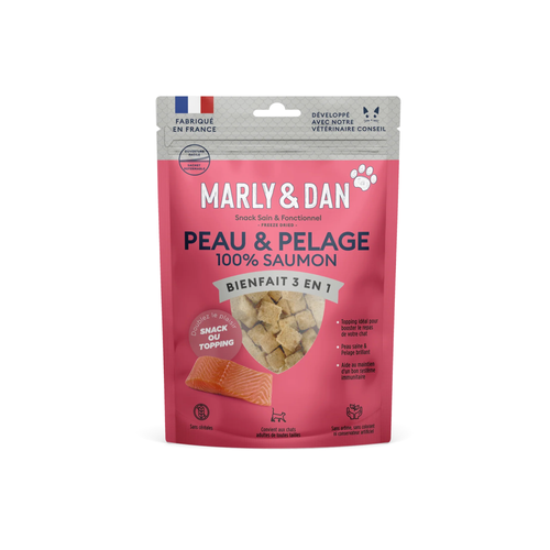 FRIANDISES POUR CHAT 'PEAU & PELAGE' MARLY & DAN® - 100% SAUMON - 40G