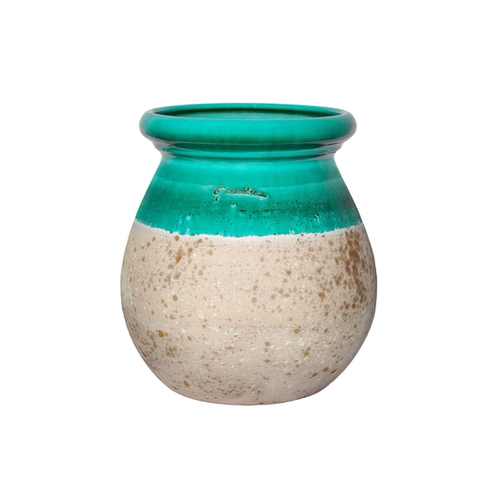 JARRE PROVENCALE COL ÉMAILLÉE GOICOECHEA® - ∅29CM X H38CM - ÉMERAUDE VIEILLI