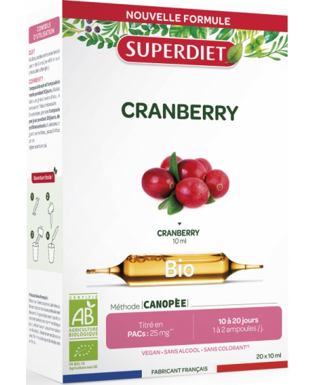 Super Diet - Cranberry Bio - 20 ampoules de 10ml