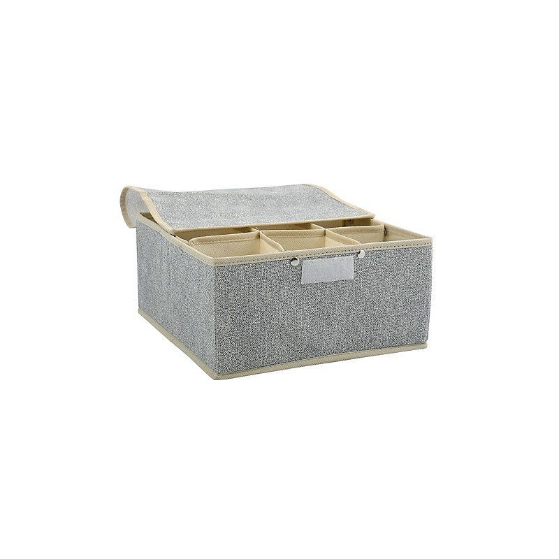 Boite Tiroir de rangement microaérée et respirant avec 9 compartiments et couvercle Gris MSV – Réf. CAMLPJQMQ8278163022