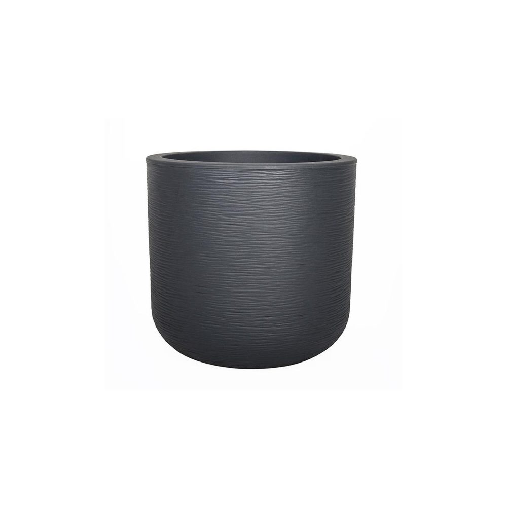 Eda Pot de fleurs rond en plastique graphit up anthracite - ø 40 cm - eda