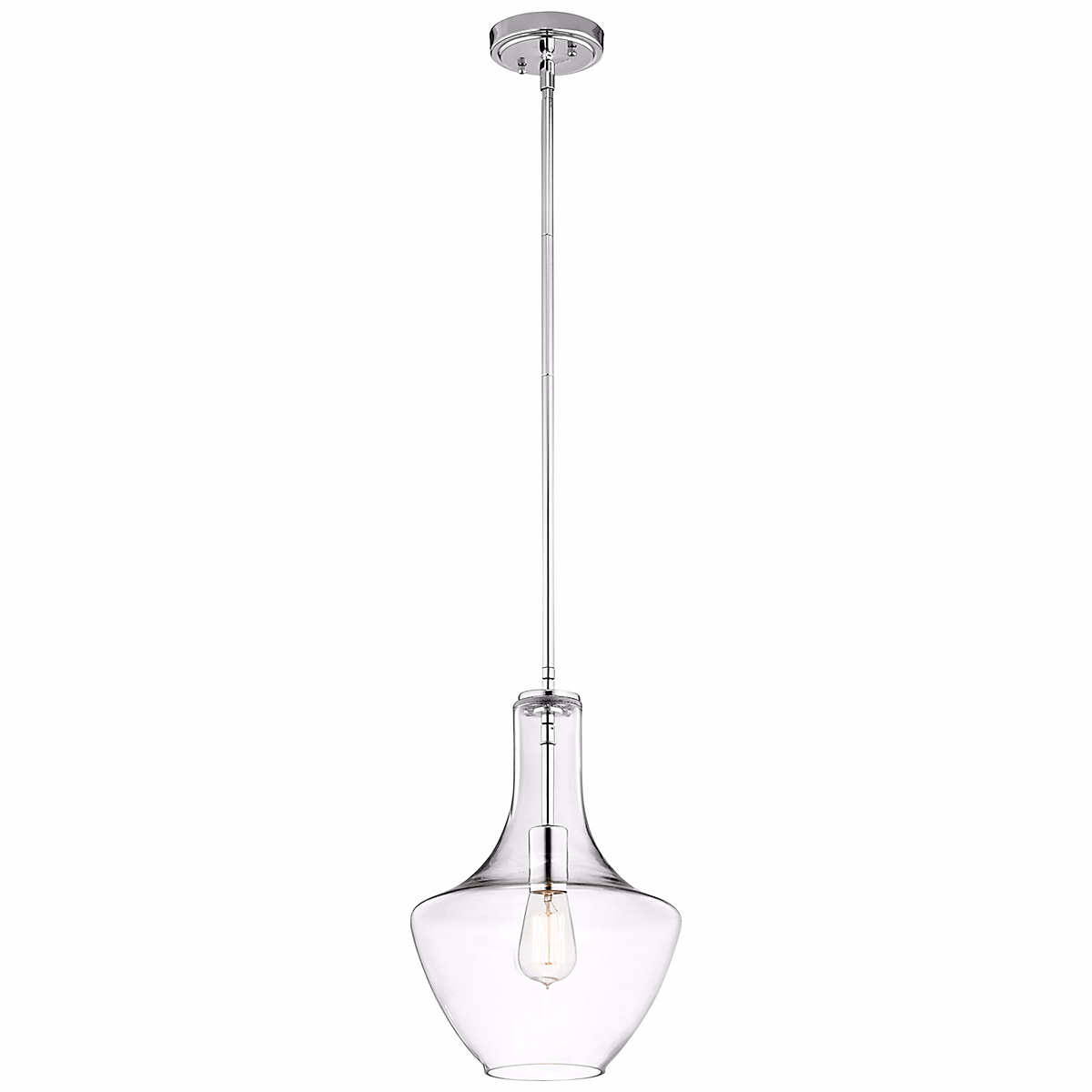 Elstead Everly – Plafonnier à 1 ampoule, petit dôme, chrome, E27