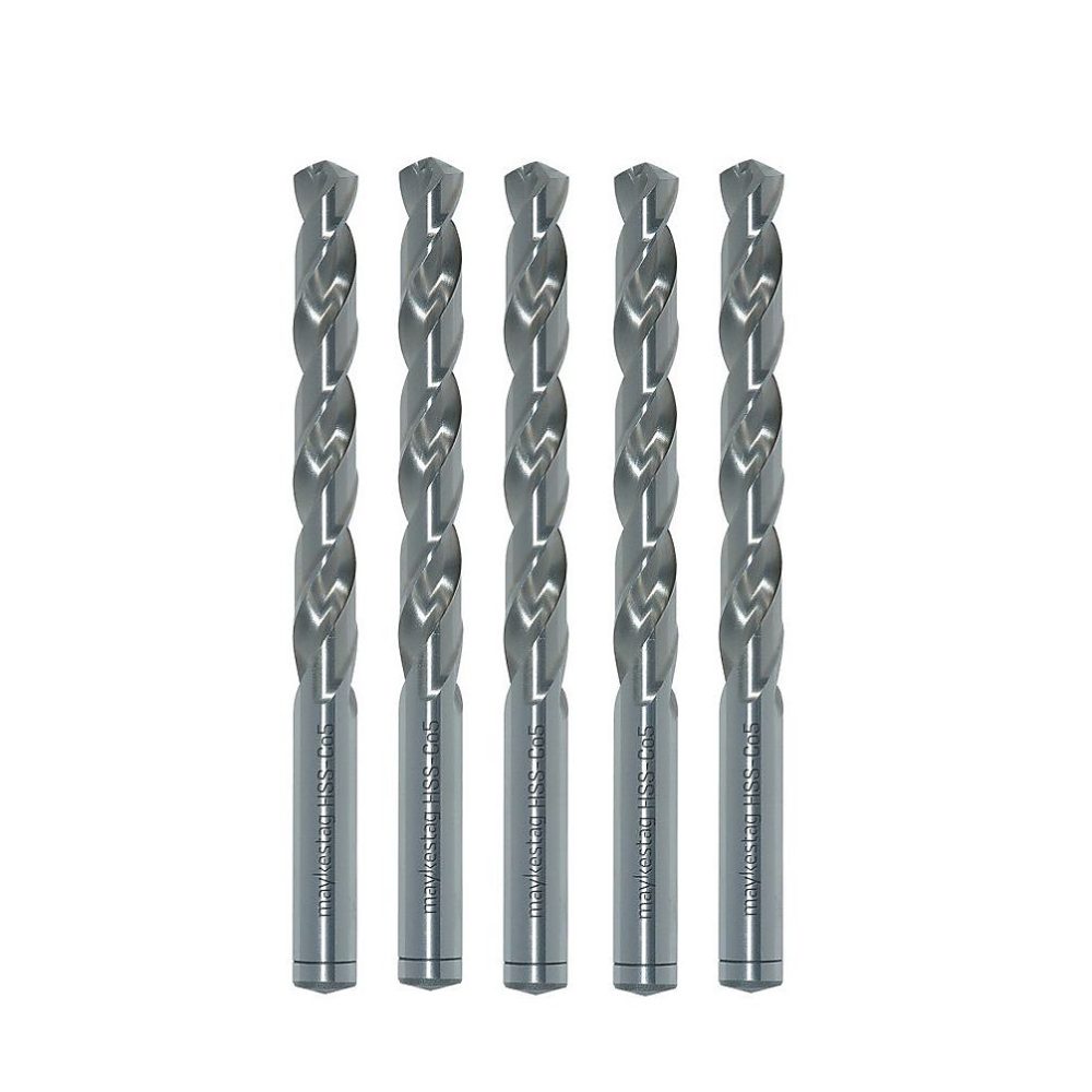 10 Forets Hélicoïdaux HSS Cobalt DIN 338 R-AS – Inox, Aciers D. 6.5 x Lt. 101 x Lu. 63 x Q. 6.5 mm x Z2, Diamwood
