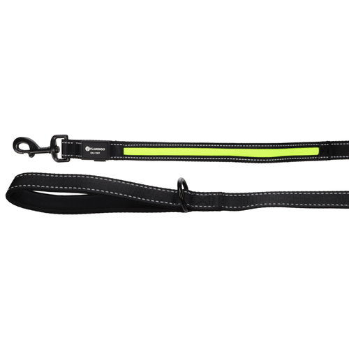 LAISSE POUR CHIEN FLAMINGO® FLITZY NOIR & JAUNE - 130CM