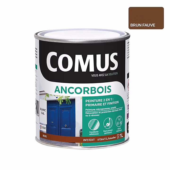 ANCORBOIS bleu azur ral 8007 1L – Peinture de protection et de décoration microporeuse 2 en 1 bois