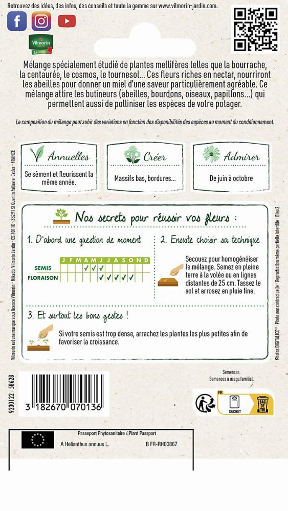 Graines de fleurs et bulbes – Graines de Fleurs Méllifères en Mélange