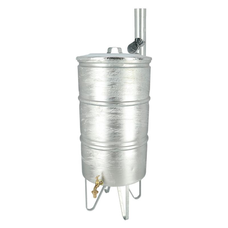 Récupérateur d'eau de pluie sur pied en zinc 95L
