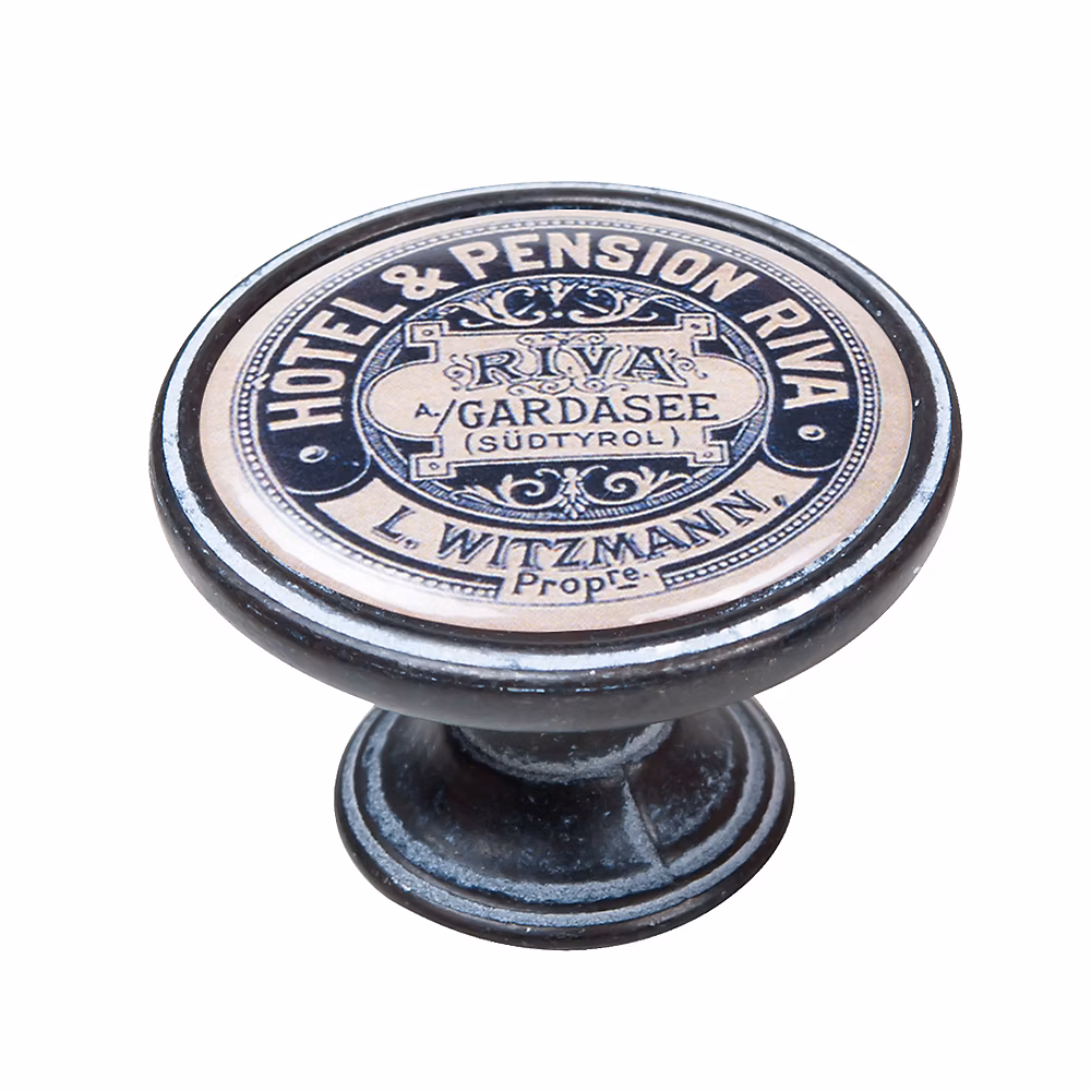 Bouton de meuble zamac diamètre 37 mm oxydé decapé hotel riva piéces – lot de 12