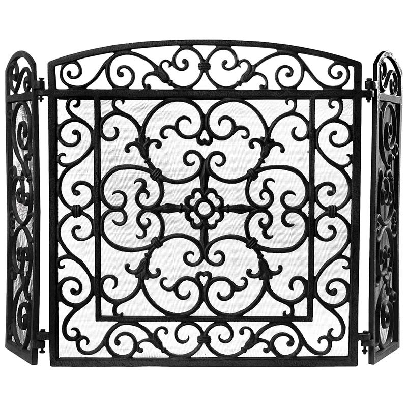 Pare-feu noir en fonte - Protection foyer