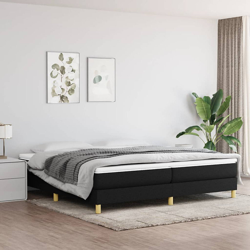 Cadre de lit sans matelas noir 200 × 200 cm tissu