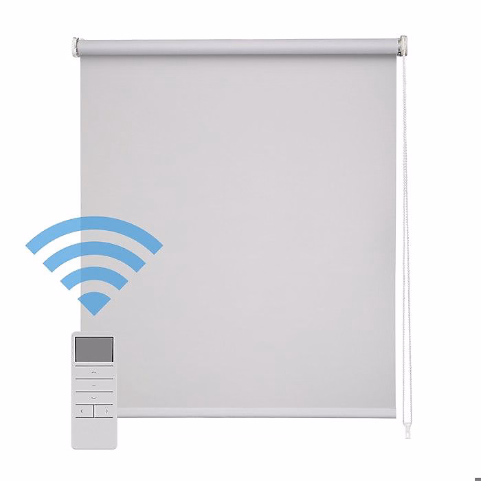 Easydeco – Store Enrouleur motorisé à batterie Translucide (Gris, 120 × 250 cm)