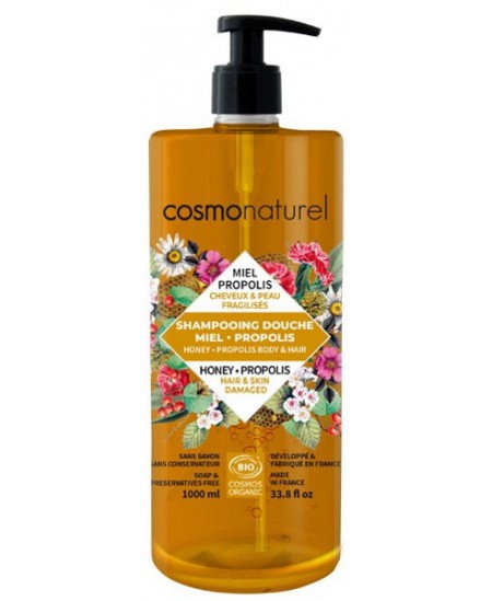 Cosmo Naturel - Shampoing douche Miel Propolis 1 Litre