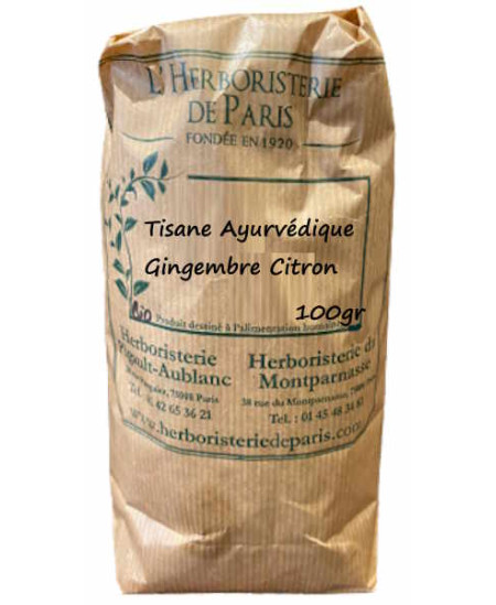 Herboristerie de Paris Tisane Ayurvédique Gingembre Citron 100 gr