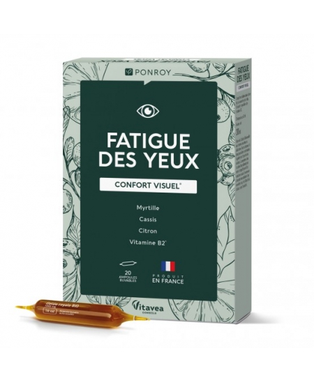 Bio Conseils - Fatigue des Yeux Myrtille Cassis et Citron - 20 ampoules