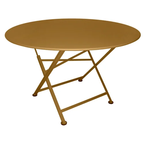 Pour aménager le jardin：Table pliante Cargo coloris marron en acier Fermob - Ø 117 cm