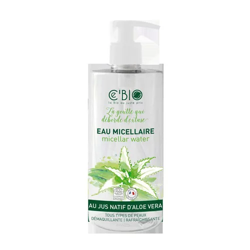 Une solution pratique pour l’extérieur:Eau micellaire Flacon pompe 500 ml blanc