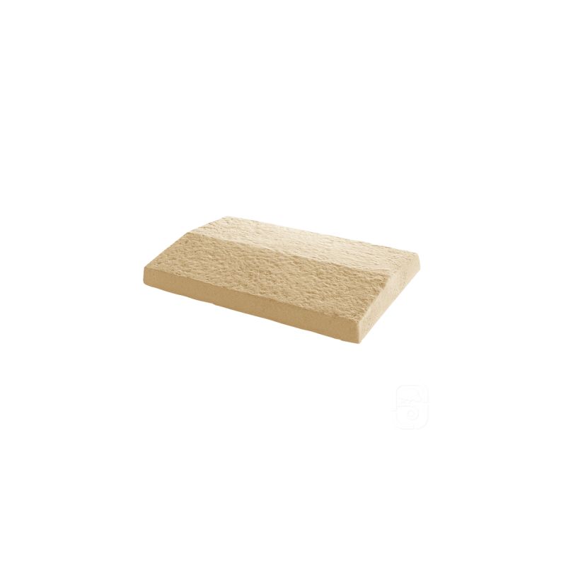Dessus De Muret 2 Pentes 50x30cm en pierre Ton Blanc