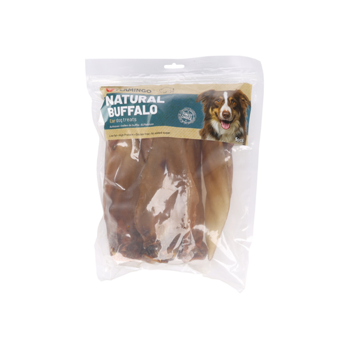 FRIANDISE POUR CHIEN FLAMINGO® - OREILLES DE BUFFLE NATURELLES - X5