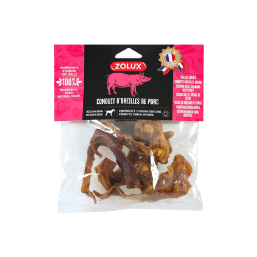FRIANDISE POUR CHIEN ZOLUX® - CONDUIT D'OREILLES DE PORC - 400G