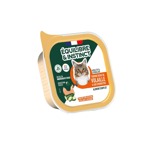 TERRINE POUR CHAT ÉQUILIBRE & INSTINCT® - VOLAILLE & COURGETTES - 85G