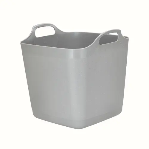 Pour simplifier vos extérieurs：Panier souple carré coloris gris en plastique - 40 L