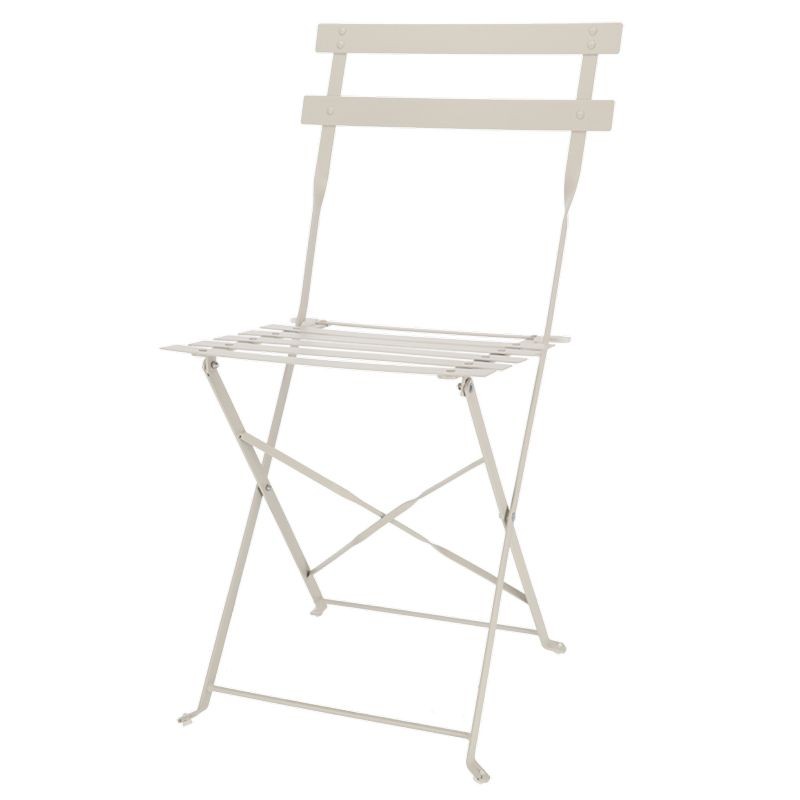Chaise bistrot blanche pliante en métal