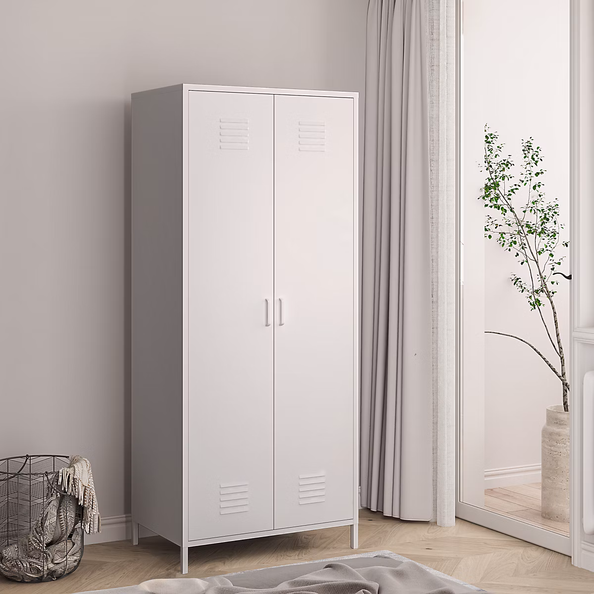 Armoire métallique Seinäjoki acier 180 × 76 × 50 cm blanc en.casa
