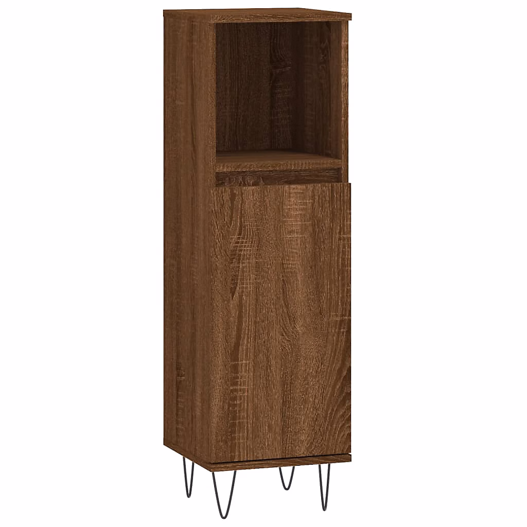Armoire de bain chêne marron 30 × 30 × 100 cm bois d'ingénierie vidaXL
