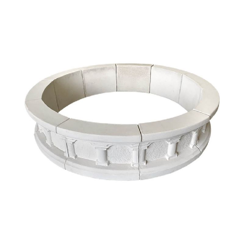 Bassin Rond Colonne Complet Diam 200 Cm (Soit 10 Elements) Ton Blanc