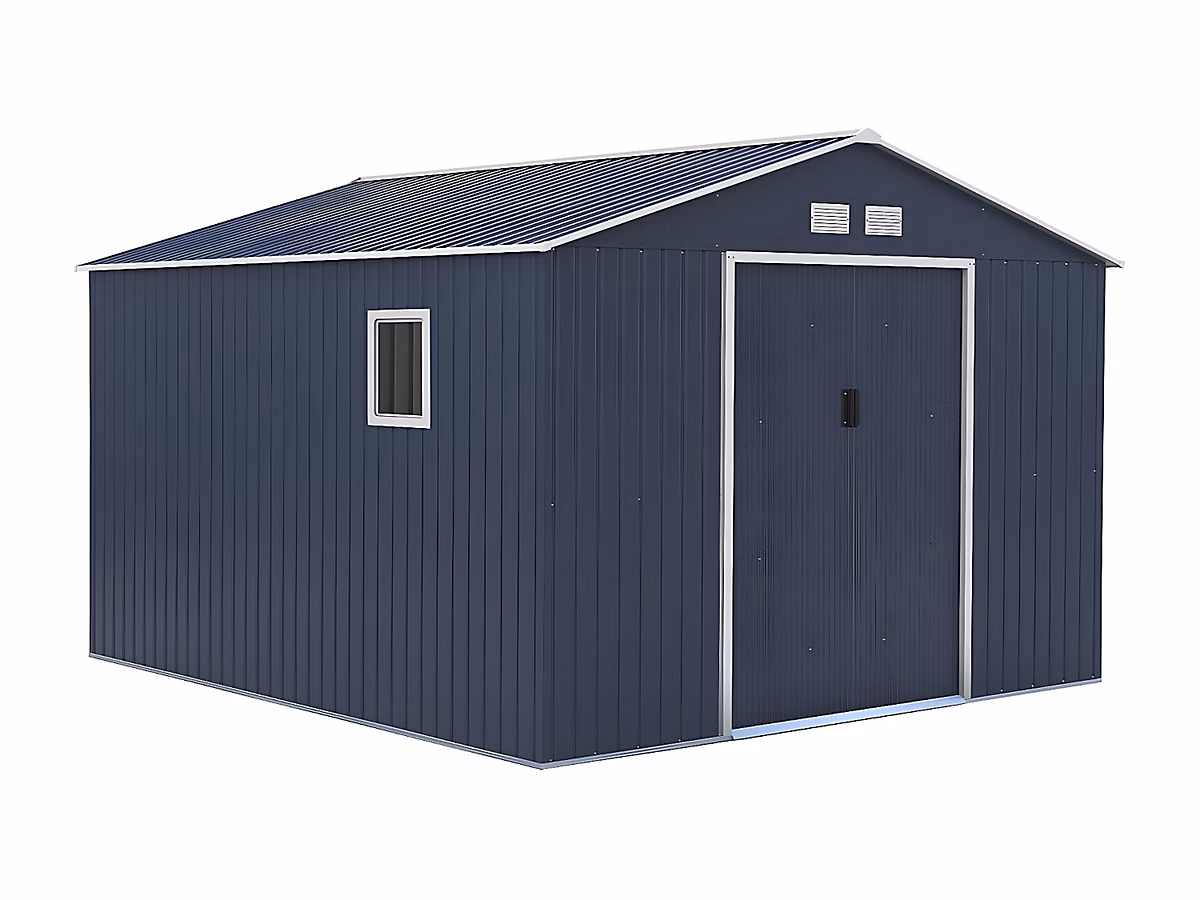 Abri de jardin métal en acier galvanisé gris 12 – 99 m², ARCHER