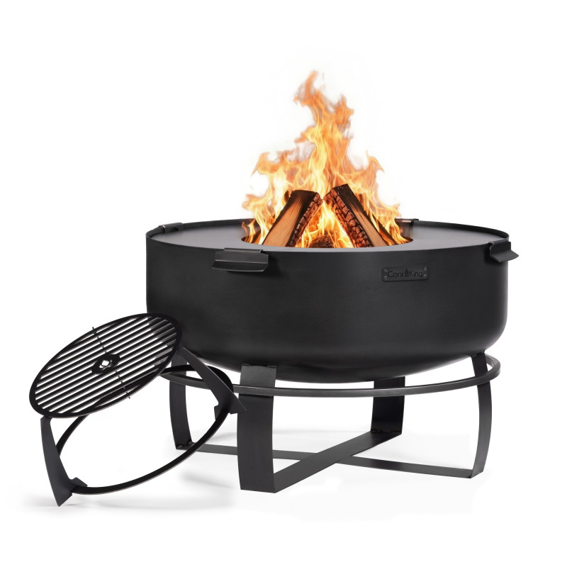 Ensemble brasero VIKING 80 cm avec plaque plancha 78 cm et grille haute