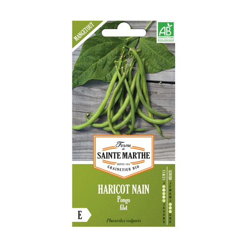 GRAINES HARICOT NAIN PONGO FILET MANGETOUT BIO - 80G