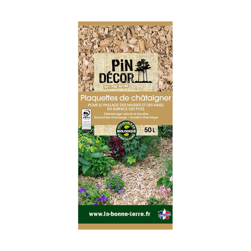 PLAQUETTES DE CHÂTAIGNIER PIN DÉCOR® - 50L