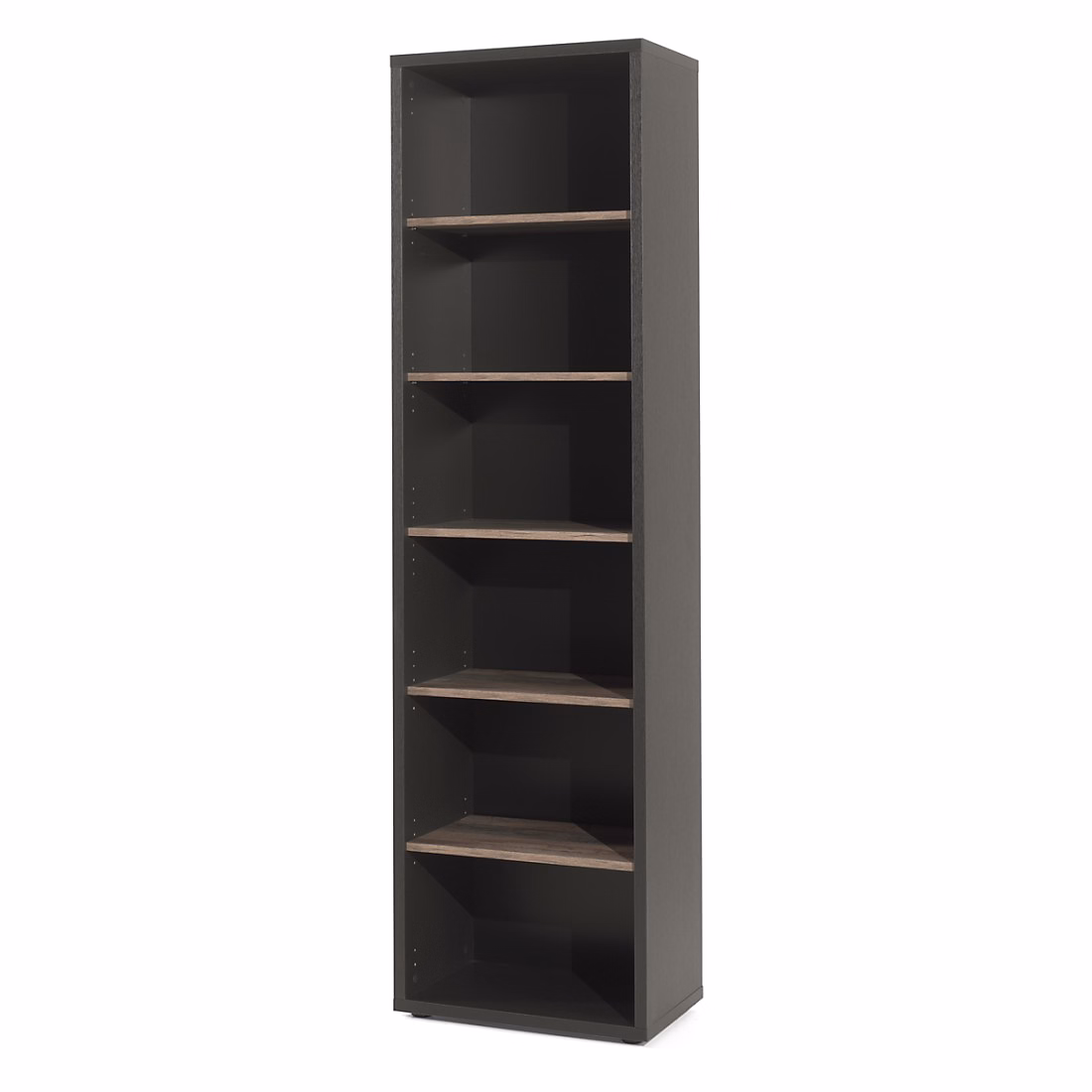 Rangement bureau – Bibliothèque de bureau SOON 5 étagères Chene vieilli & noir L60 x H216 x P40 cm