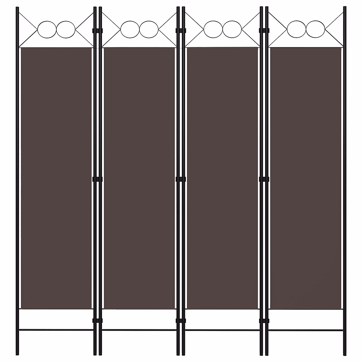 Cloison de séparation 4 panneaux Marron 160 × 180 cm vidaXL