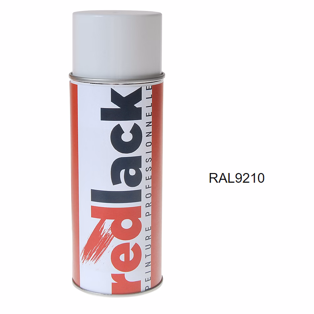 Bombe de peinture Aérosol – spray, 400ml, RAL 9210 Blanc 9210, Brillant, multisupport, Redlack, RAL9210