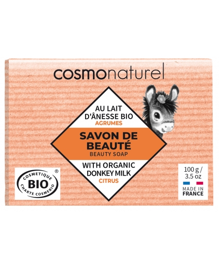 Cosmo Naturel - Savon au lait d'ânesse aux huiles essentielles d'Agrumes - 100 gr