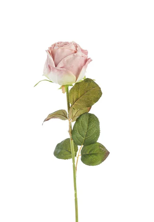 Pensé pour le jardin:Fleur artificielle en papier tige de rose coloris blanc - H 44 cm