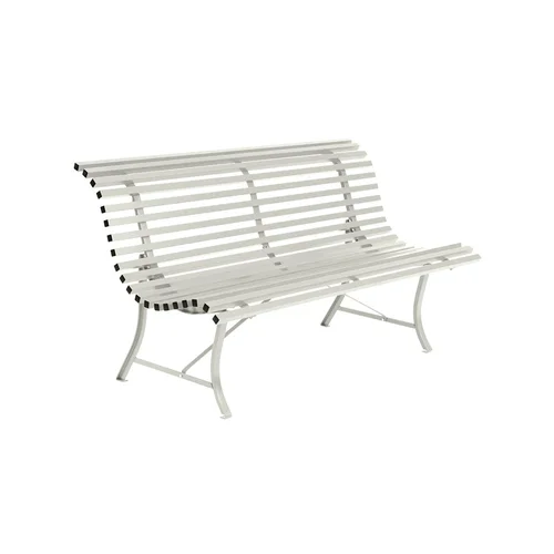 Jardin à aménager：Banc Louisiane coloris gris en acier Fermob - 150 x 72 cm