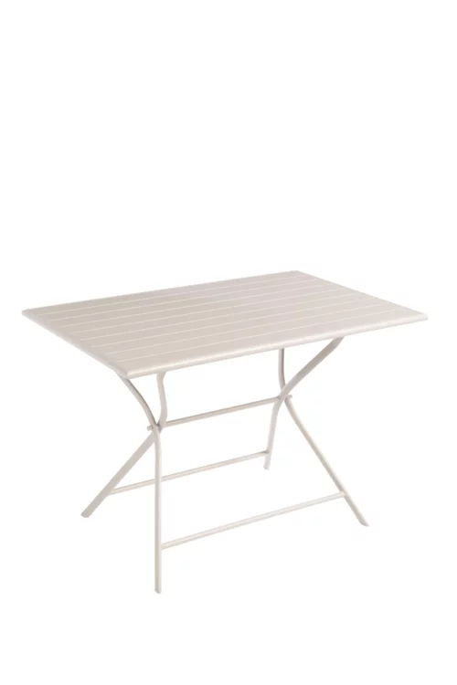 Jardin idée:Table pliante en aluminium crème Max - 110 x 70 x 74 cm