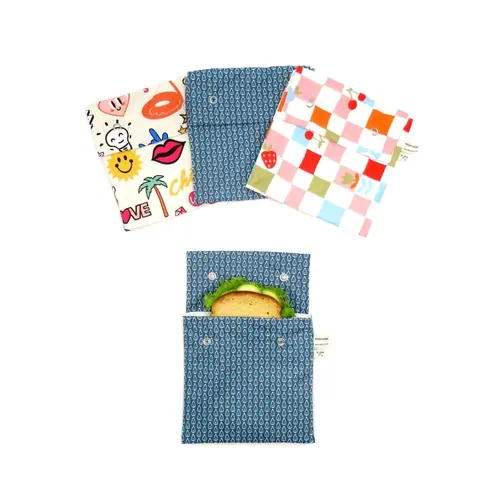 Jardin choix:Pochette à sandwich en coton Alterosac taille S – 17,5 x 17,5 cm