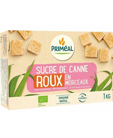 Priméal Sucre de canne roux en morceaux 1kg