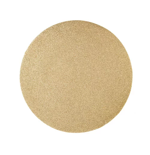 Une solution adaptée à l’extérieur：Sets de table ronds premium pailleté coloris or – Ø 34 cm (vendu en lot de 6)