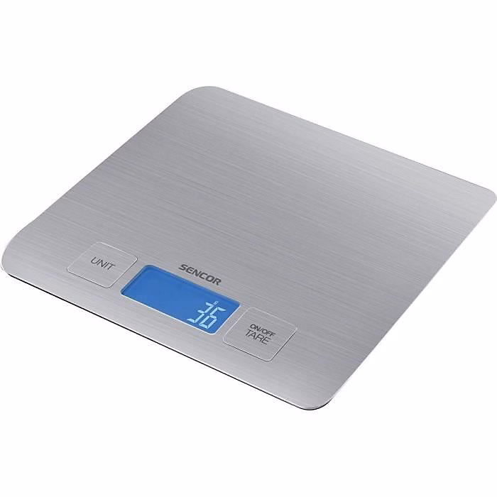 Petit électroménager – Balance de cuisine Sencor SKS 5400 argent inox 5 kg ultra mince 14 mm