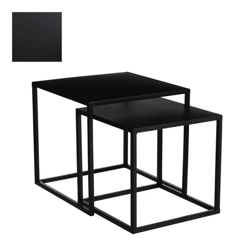 Simple au jardin：Selette Goa coloris noir en métal - 35 x 35 x 33 cm