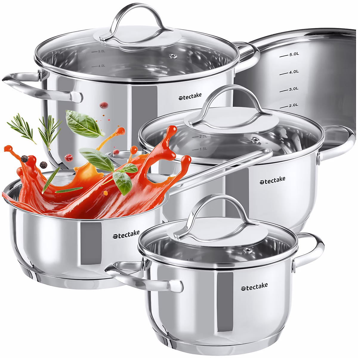 Batterie de cuisine en acier inoxydable 7 pièces pour induction – Réf. UKJUYALOQ7918373532
